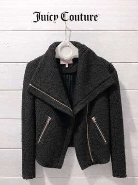 Black wool-blend moto jacket – Juicy Couture – Size S